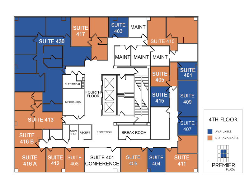 Floorplan drawing of fourth floor