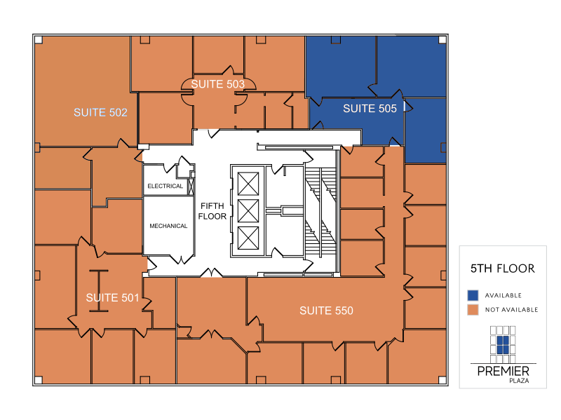 Floorplan drawing of fifth floor
