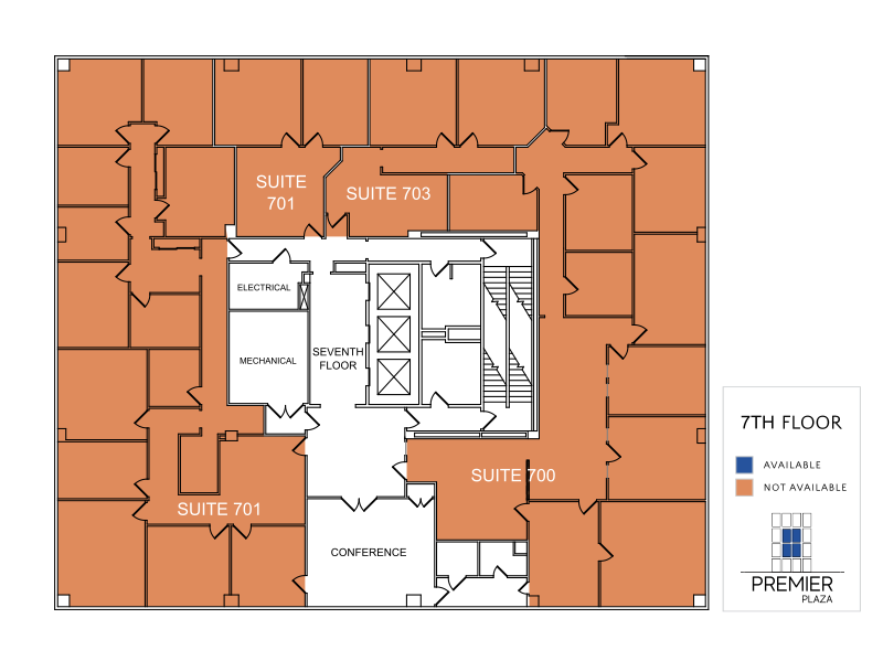 Floorplan drawing of seventh floor