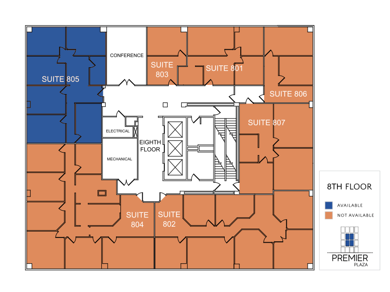 Floorplan drawing of eigth floor